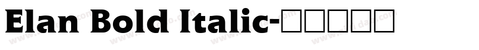 Elan Bold Italic字体转换